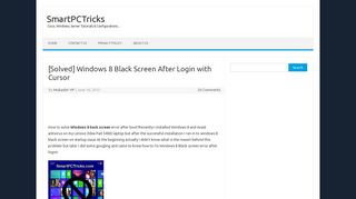 [Solved] Windows 8 Black Screen After Login with Cursor