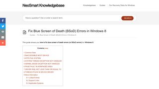 Fix Blue Screen of Death (BSoD) Errors in Windows 8