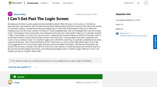 I Can't Get Past The Login Screen - Microsoft Community