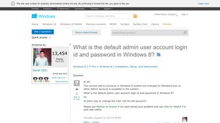 What is the default admin user account login id and password in ...