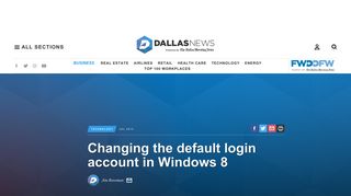 Changing the default login account in Windows 8 | Technology ...