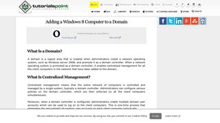 Adding a Windows 8 Computer to a Domain - Tutorialspoint