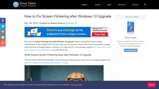How to Fix Screen Flickering after Windows 10 Upgrade | Driver Talent
