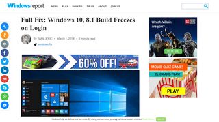 Full Fix: Windows 10, 8.1 Build Freezes on Login - Windows Report