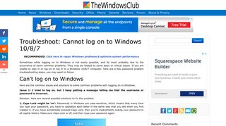 Troubleshoot Windows login and password problems