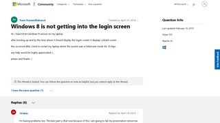 Windows 8 is not getting into the login screen - Microsoft Community