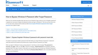 How to Bypass Windows 8 Password after Forgot Password - iSumsoft