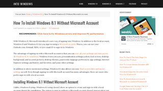 How To Install Windows 8.1 Without Microsoft Account - Into Windows