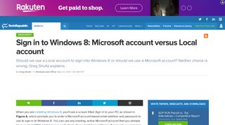 Sign in to Windows 8: Microsoft account versus Local account ...