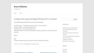 Configure Auto Login with Regedit Windows 8 8.1 on Domain | Brian ...