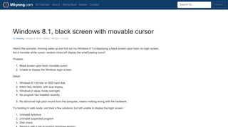 Windows 8.1, black screen with movable cursor – Mkyong.com