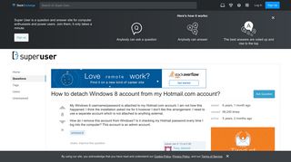 How to detach Windows 8 account from my Hotmail.com account ...