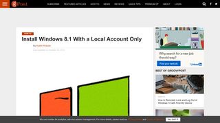 Install Windows 8.1 With a Local Account Only - groovyPost