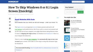 How To Skip Windows 8 or 8.1 Login Screen - Hongkiat