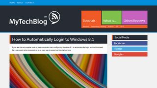 How to Automatically Login to Windows 8.1 | MyTechBlog