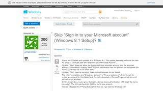 Skip “Sign in to your Microsoft account” (Windows 8.1 Setup)?