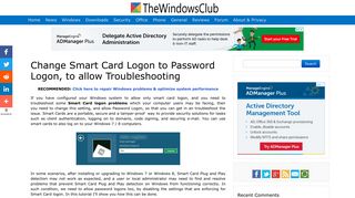 Change Smart Card Logon to Password Logon in Windows 8