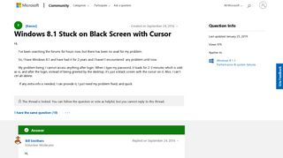 Windows 8.1 Stuck on Black Screen with Cursor - Microsoft Community