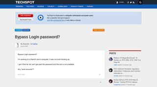 Bypass Login password? - TechSpot Forums