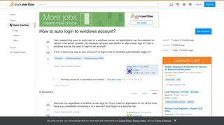 How to auto login to windows account? - Stack Overflow
