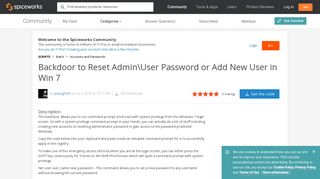 Backdoor to Reset AdminUser Password or Add New User in Win 7 ...
