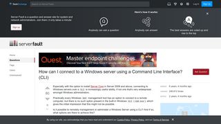 How can I connect to a Windows server using a Command Line ...