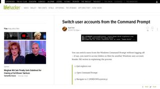 Switch user accounts from the Command Prompt - Lifehacker