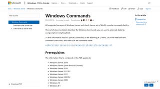Windows Commands | Microsoft Docs