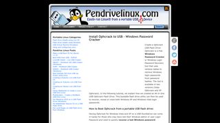 Install Ophcrack to USB - Windows Password Cracker - Pen Drive Linux