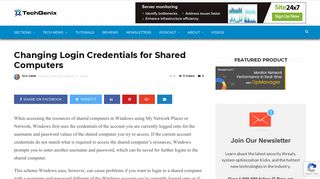 Changing Login Credentials for Shared Computers - TechGenix