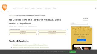 No Desktop icons and Taskbar in Windows? Blank screen is no ...