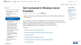 Get Connected in Windows Server Essentials | Microsoft Docs