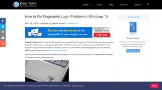 How to Fix Fingerprint Login Problem in Windows 10 | Driver Talent