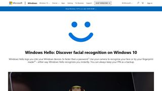 Biometric Facial Recognition – Windows Hello - Microsoft