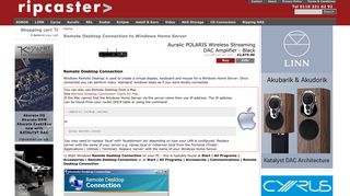 Remote Desktop Connection to Windows Home Server | ripcaster.co.uk