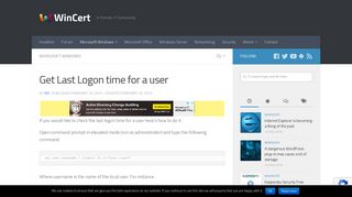 Get Last Logon time for a user - WinCert