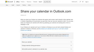 Share your calendar in Outlook.com - Outlook - Office Support