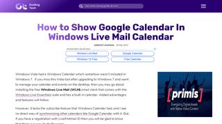 How to Show Google Calendar In Windows Live Mail Calendar