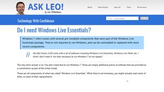 Do I need Windows Live Essentials? - Ask Leo!