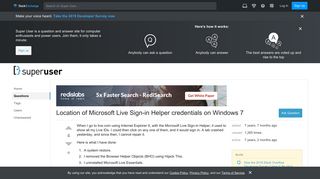 internet explorer 9 - Location of Microsoft Live Sign-in Helper ...