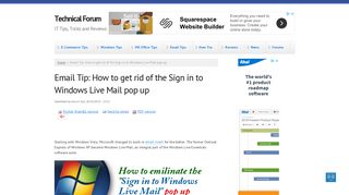 Email Tip: How to get rid of the Sign in to Windows Live Mail pop up ...