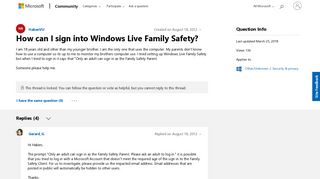 How can I sign into Windows Live Family Safety? - Microsoft Community