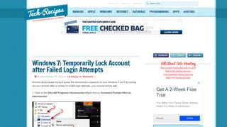 Windows 7: Temporarily Lock Account after Failed Login Attempts