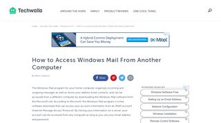 How to Access Windows Mail From Another Computer | Techwalla.com