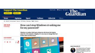 How can I stop Windows 10 asking me for my password? | Technology ...