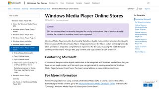 Windows Media Player Online Stores - Windows applications ...