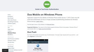 Duo Mobile on Windows Phone - Guide to Two-Factor Authentication ...