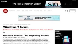 How to Fix 'Windows 7 Not Responding' Problem - Forums - CNET