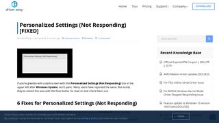 Personalized Settings (Not Responding) [FIXED] - Driver Easy