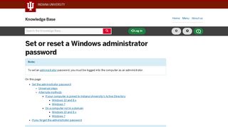 Set or reset a Windows administrator password - IU Knowledge Base